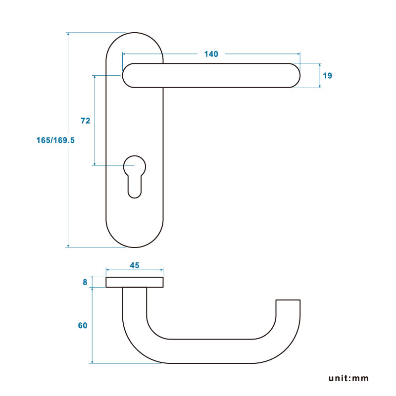 Packplate Lever Handle SS2003