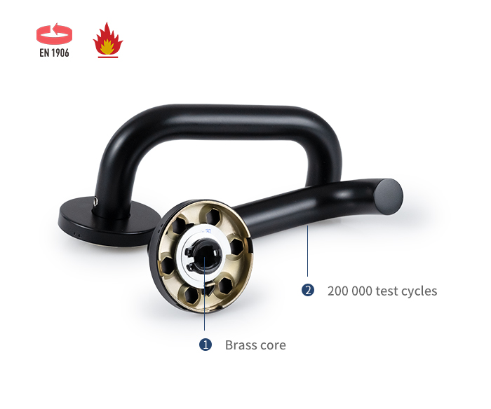 مقبض باب رافعة أسود لامع SS4003