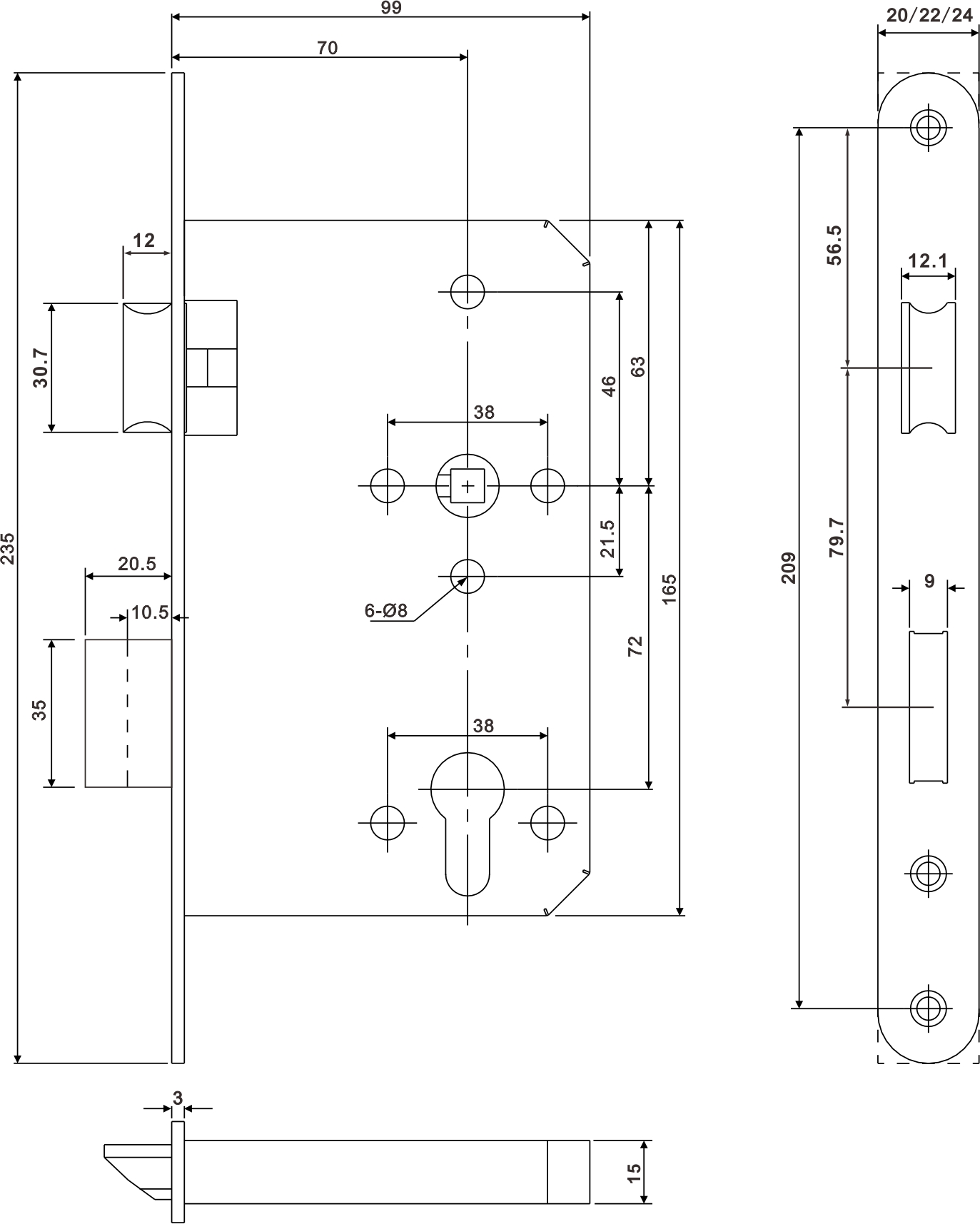 قفل باب القيث 7072Z